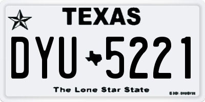 TX license plate DYU5221