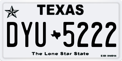 TX license plate DYU5222