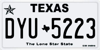 TX license plate DYU5223