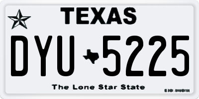 TX license plate DYU5225