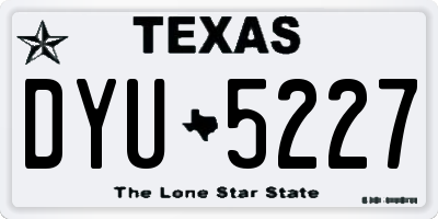 TX license plate DYU5227