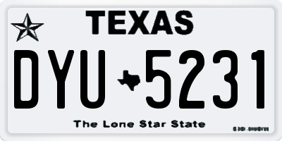 TX license plate DYU5231