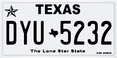 TX license plate DYU5232