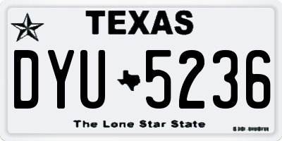 TX license plate DYU5236