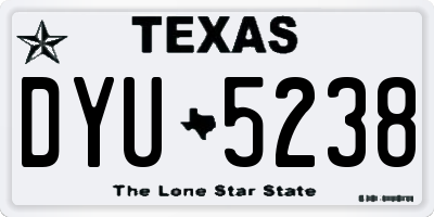 TX license plate DYU5238