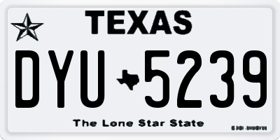 TX license plate DYU5239