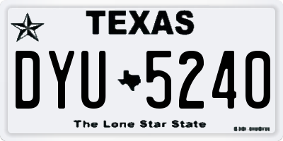 TX license plate DYU5240