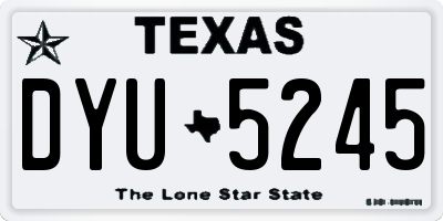 TX license plate DYU5245