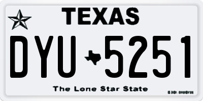 TX license plate DYU5251