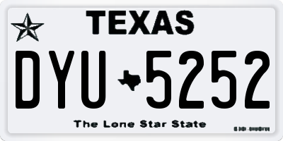 TX license plate DYU5252