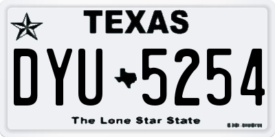 TX license plate DYU5254