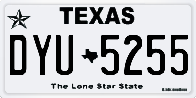 TX license plate DYU5255