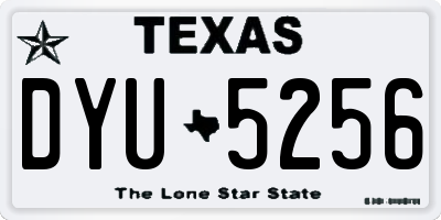 TX license plate DYU5256