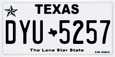 TX license plate DYU5257