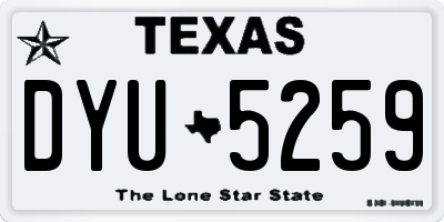 TX license plate DYU5259
