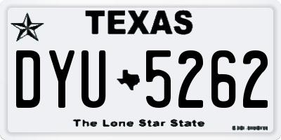 TX license plate DYU5262