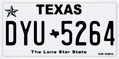 TX license plate DYU5264