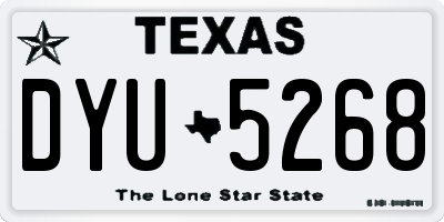 TX license plate DYU5268