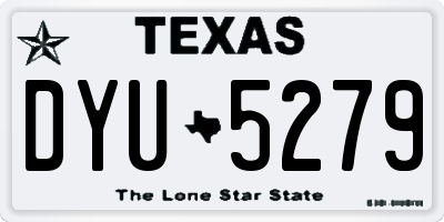TX license plate DYU5279
