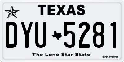 TX license plate DYU5281