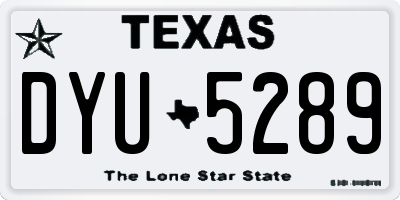 TX license plate DYU5289