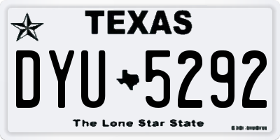 TX license plate DYU5292