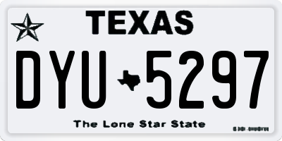 TX license plate DYU5297