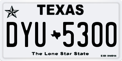 TX license plate DYU5300