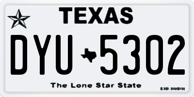 TX license plate DYU5302