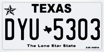 TX license plate DYU5303