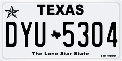 TX license plate DYU5304