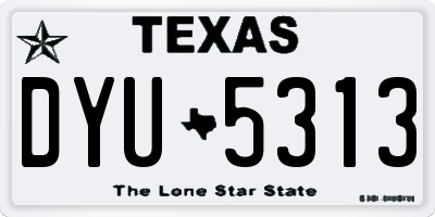 TX license plate DYU5313
