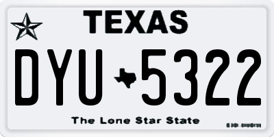TX license plate DYU5322