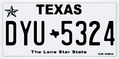 TX license plate DYU5324