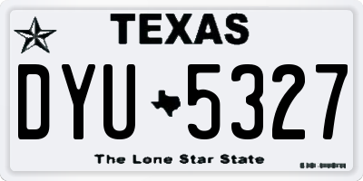 TX license plate DYU5327