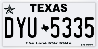 TX license plate DYU5335