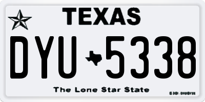TX license plate DYU5338