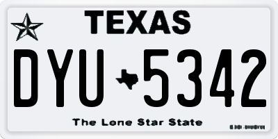 TX license plate DYU5342