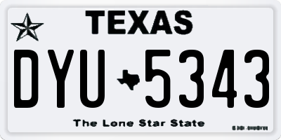 TX license plate DYU5343