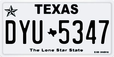 TX license plate DYU5347