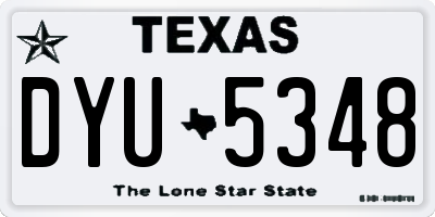 TX license plate DYU5348