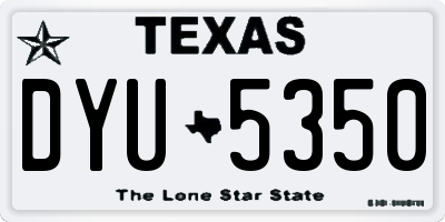 TX license plate DYU5350