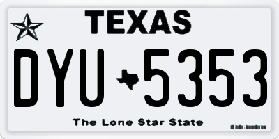 TX license plate DYU5353