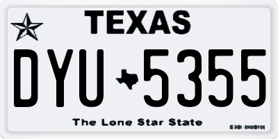 TX license plate DYU5355