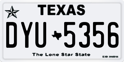 TX license plate DYU5356