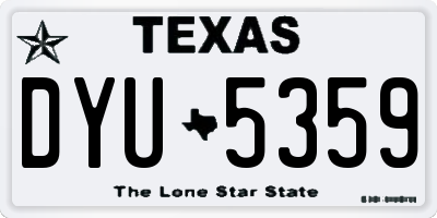 TX license plate DYU5359