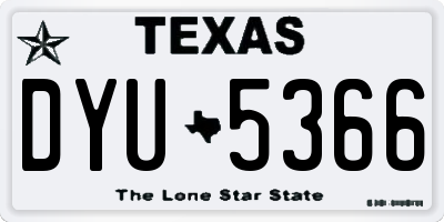 TX license plate DYU5366