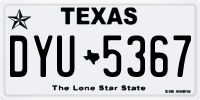 TX license plate DYU5367