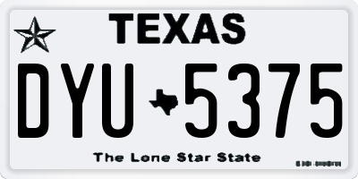 TX license plate DYU5375