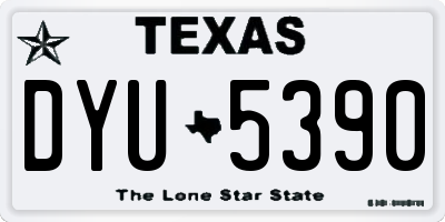 TX license plate DYU5390